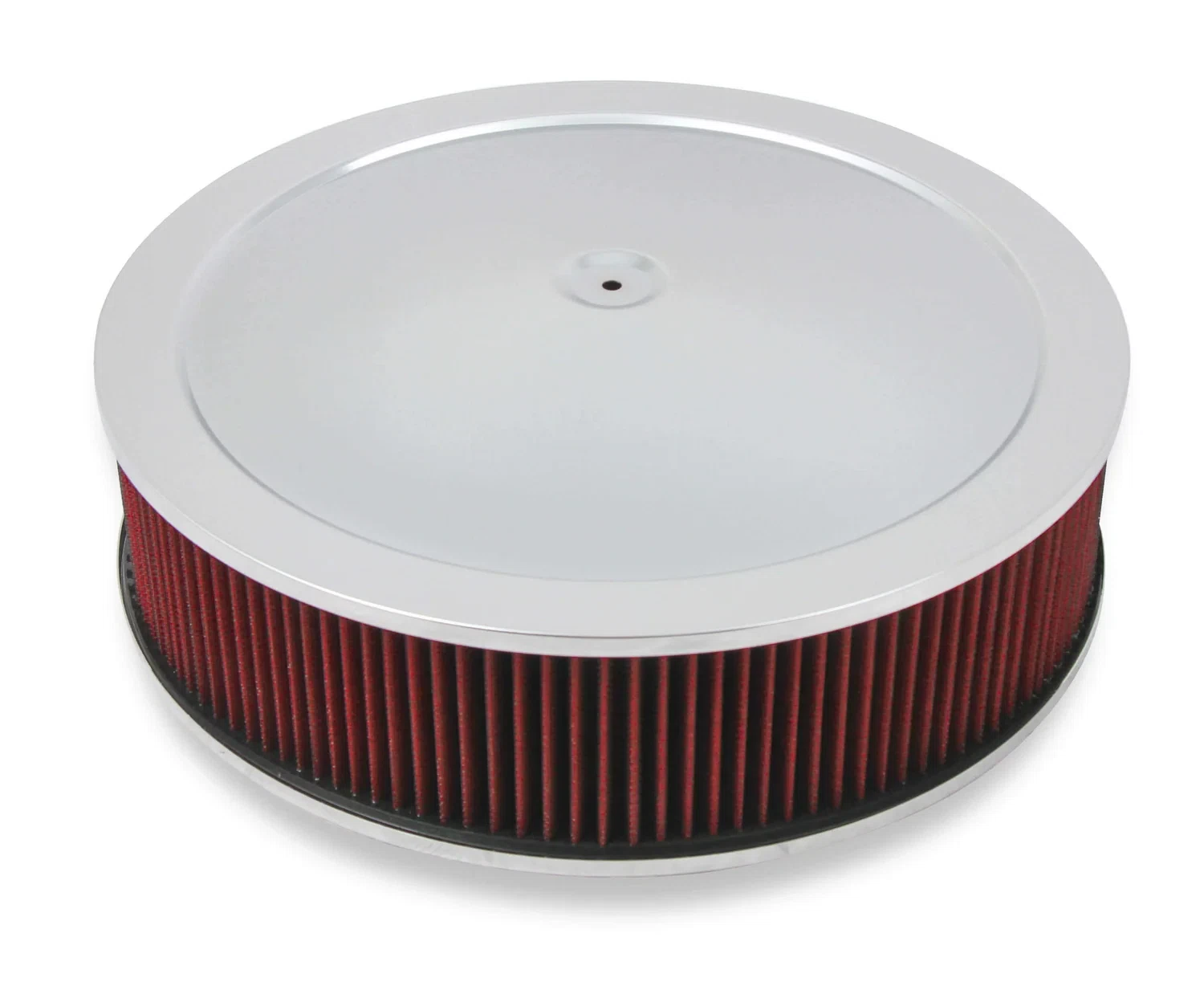 4150 Drop Base Air Cleaner Chrome w_4 Red Washable Gauze Filter - 120-4140